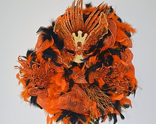 Mardi Gras Wreath, Deco Mesh Wreath, Door Wreath, Mask Wreath, Feather Wreath, Carnival, Ready to Ship!