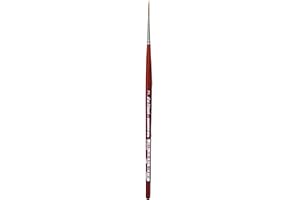 da Vinci Watercolor Series 1280 CosmoTop Spin Paint Brush, Medium Needle-Sharp Liner Synthetic with Red Handle, Size 2