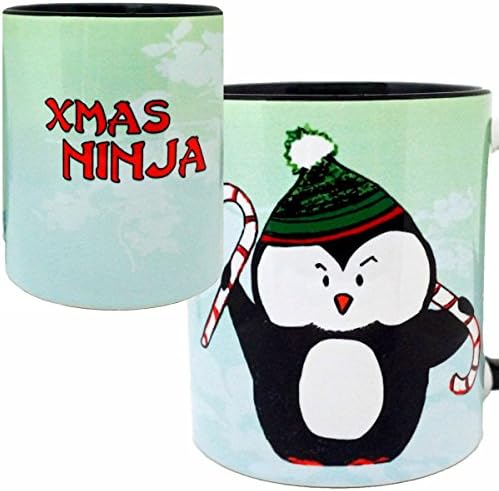 Christmas Ninja Penguin Mug by Pithitude - One 11oz. Cup