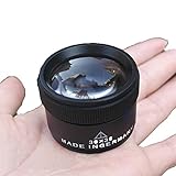 Dolphin fashion 30X 36mm Portable Optics Loupes Magnifier Magnifying Glass Lens Microscope for Jeweler Coins Stamps (Black)