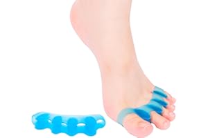 HLOES 2PCS Toe Spacers for Women and Men, Toe Separators for Pedicure, Hammer Toe Straightener, Bunion Corrector for Big Toe, Body Feet Alignment Kit.