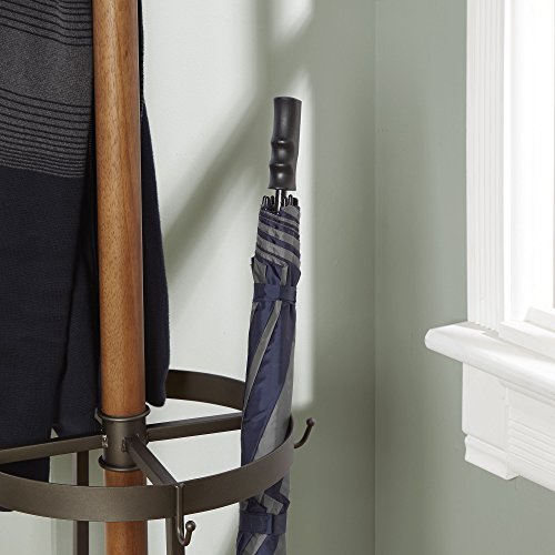 Silverwood Dawson Wood and Metal Coat Rack with Umbrella Stand - Thumbnail 3