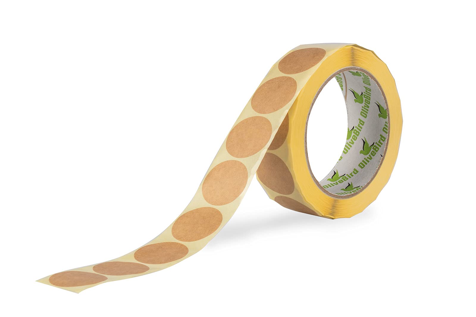 OliveBird 1000 Natural Brown Kraft Stickers Round Labels 30mm / 3cm Diameter — image 1