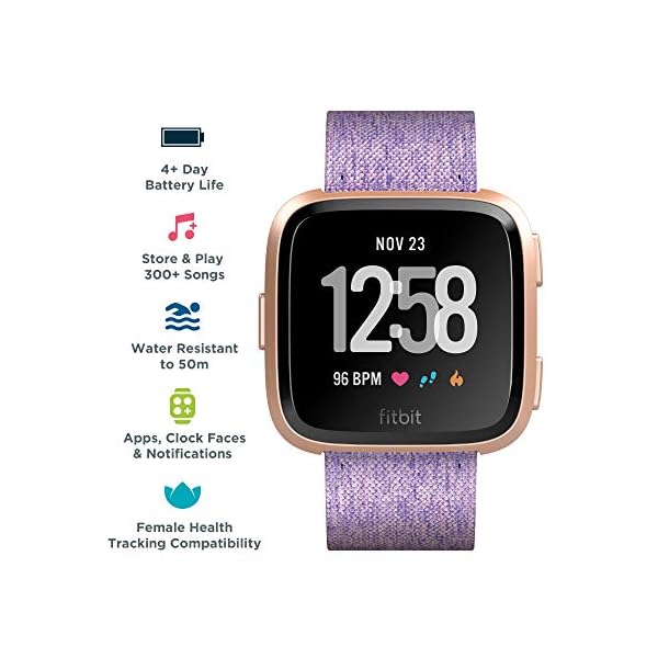 Fitbit Versa Special Edition Health & Fitness Smartwatch with Heart Rate, Music & Swim Tracking, Lavender