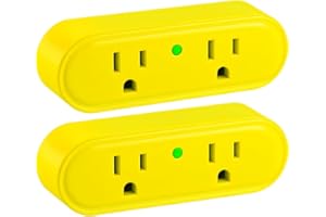 MAKEVIVI Thermostatically Controlled Outlet 2 Pack, Yellow – Automatically Turns On at 32°F and Off at 50°F, Safe & Energy-Saving Thermo Cube for Chicken Water Heater, Pet Bowl, Bird Bath, and Roof Deicer