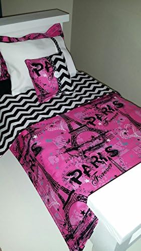 18" Doll Bedding, Paris Doll Bedding Made to Fit American Girl Dolls
