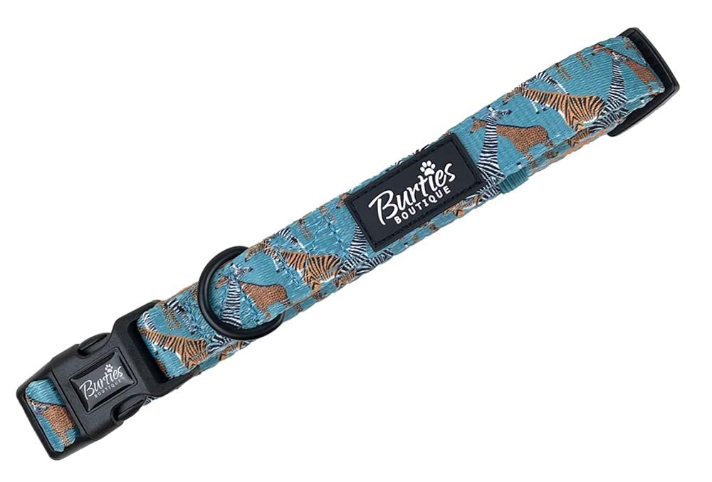 Adjustable Soft Dog Collar, Comfortable & Breathable in Walk On The Wildside Design (Small)