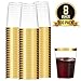 Munfix 100 Gold Plastic Cups 8 Oz Clear Plastic Cups Tumblers Gold Rimmed Cups Fancy Disposable Wedding Cups Elegant Party Cups with Gold Rim