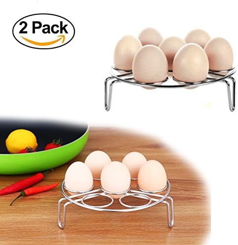 Steamer Rack for Instant Pot, Stainless Steel Kitchen Cooking Egg Steaming Rack Stand Basket Set for Pressure Cooker Accessories, 2-Pack (2.1 Inch Height+3.1 Inch Height)