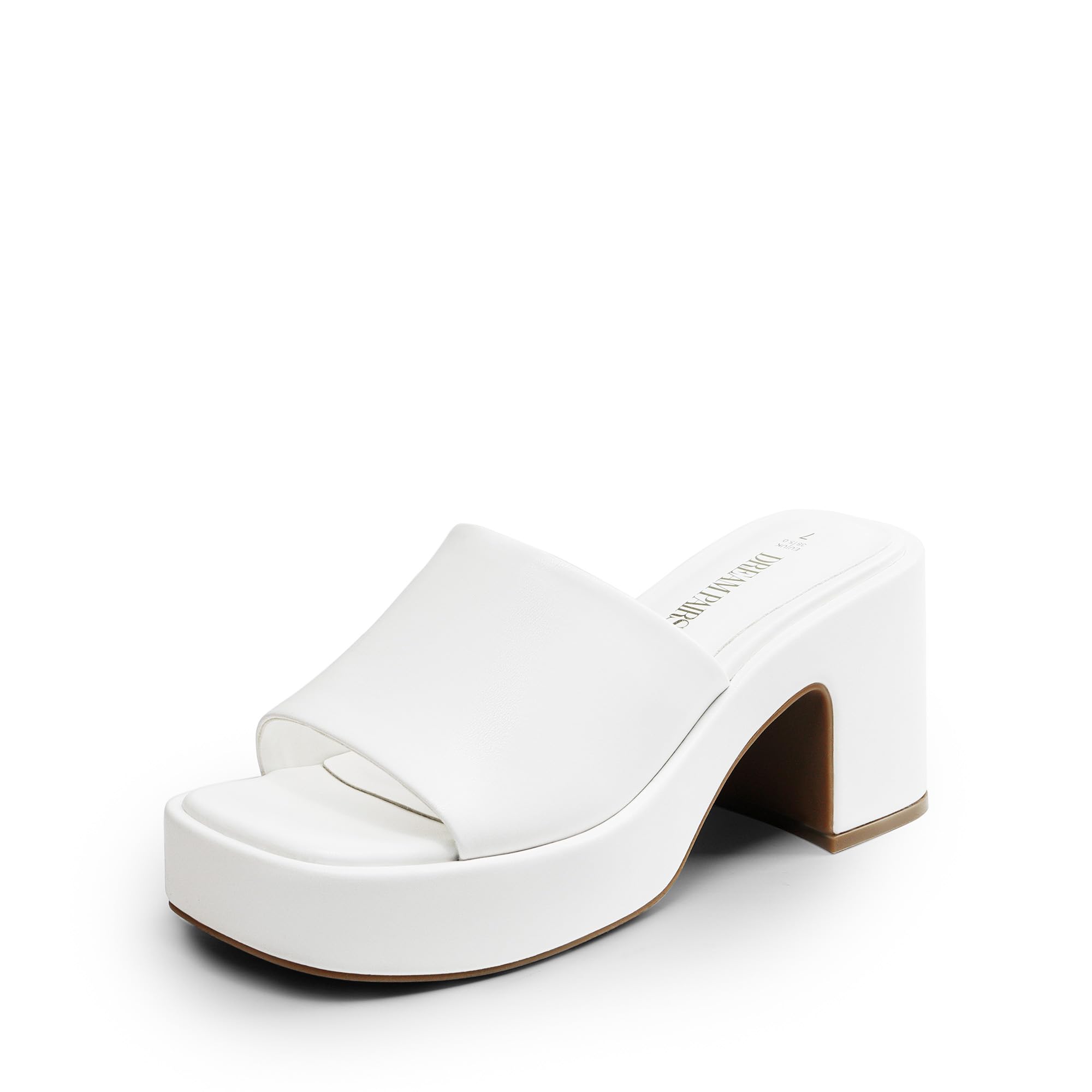 dream pairs high chunky platform heels for women fashion comfort slip on square open toe block heel 