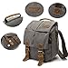 Camera Bag Vintage Canvas Shoulder Genuine Leather Trim Shockproof Messenger Bag­ for SLR/DSLR (Grey)