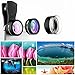 Mpow Upgraded Camera Lens Kit, 180 Degree Supreme Fisheye Lens+0.36X Wide Angle +20X Macro Lens, Clip-On 3 in 1 Smartphone Lens for iPhone X 8plus/8/7/7plus/6s/ Samsung galaxy LG Google Pixel and More