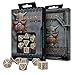 Q-Workshop Dwarven Beige & Black RPG Ornamented Dice Set 7 Polyhedral Pieces
