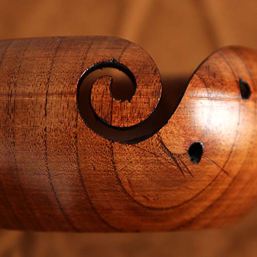 Yamalans Handmade Wooden Yarn Bowl, Home Knitting Needlework Storage Crochet Organizer Yarn Holder for Knitting & Crocheting 7.87 x 2.76 inch