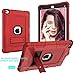 iPad Mini 5 Case, iPad Mini 4 Case, Hybrid Three Layer Armor Shockproof Rugged Drop Protection Cover Case Built with Kickstand for iPad Mini 4/5 7.9 Inch (Red+Black)