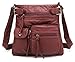 Scarleton Crossbody Bags for Women Purses and Handbags Multi Pocket Shoulder Bag Faux Leather Small, H183320 - Burgundy