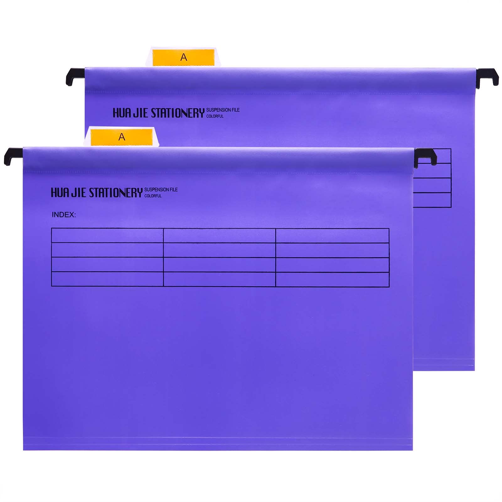 Srvnpioy Foolscap Suspension Files with Tabs and Card Inserts for Filing Cabinets, Measures 41 x 25 x 37 cm (12 Pack, Purple) Polypropylene Plastic Foolscap Hanging Filing Folders for Office Home