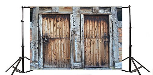 image for Laeacco 7x5FT Vinyl Backdrop Historic Door Threshing Barn Photography 