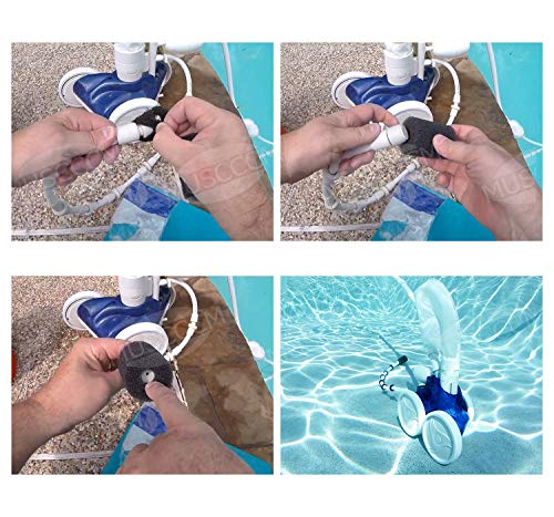 MUSCCCM for Polaris Pool Cleaner Parts, 12 Pack Sweep Hose Tail Scrubbers Replacement for Sweep Pool Cleaner Fits Polaris 180 280 360 380 480 3900, Polaris Pool Cleaner Backup Filter Parts