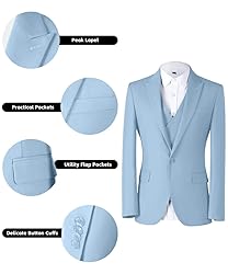 Men's 3 Pieces Suit Set Slim Fit Suits for Men Big