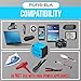 Travel Adapter, PORS-ELA Universal International Power Adapter with 2 USB Ports and European Plug Adapter, Good for Cell Phone Laptop in Over 150 Countries, Blue