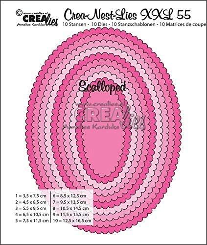 Crealies Crea-nest-Dies XXL no. 55 Scalloped Ovals