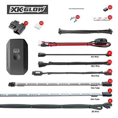 XKchrome App Control Advanced 216 LED Accent Light Kit for Offroad UTV ATV Can-Am Polaris Razr Yamaha