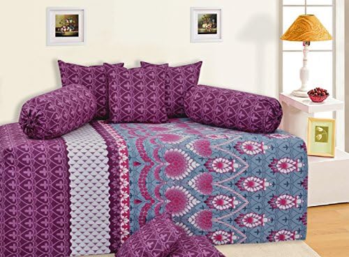 Single Size 120 TC 100% Cotton Home Décor Bedding New Diwan Bedspread Set Of 8