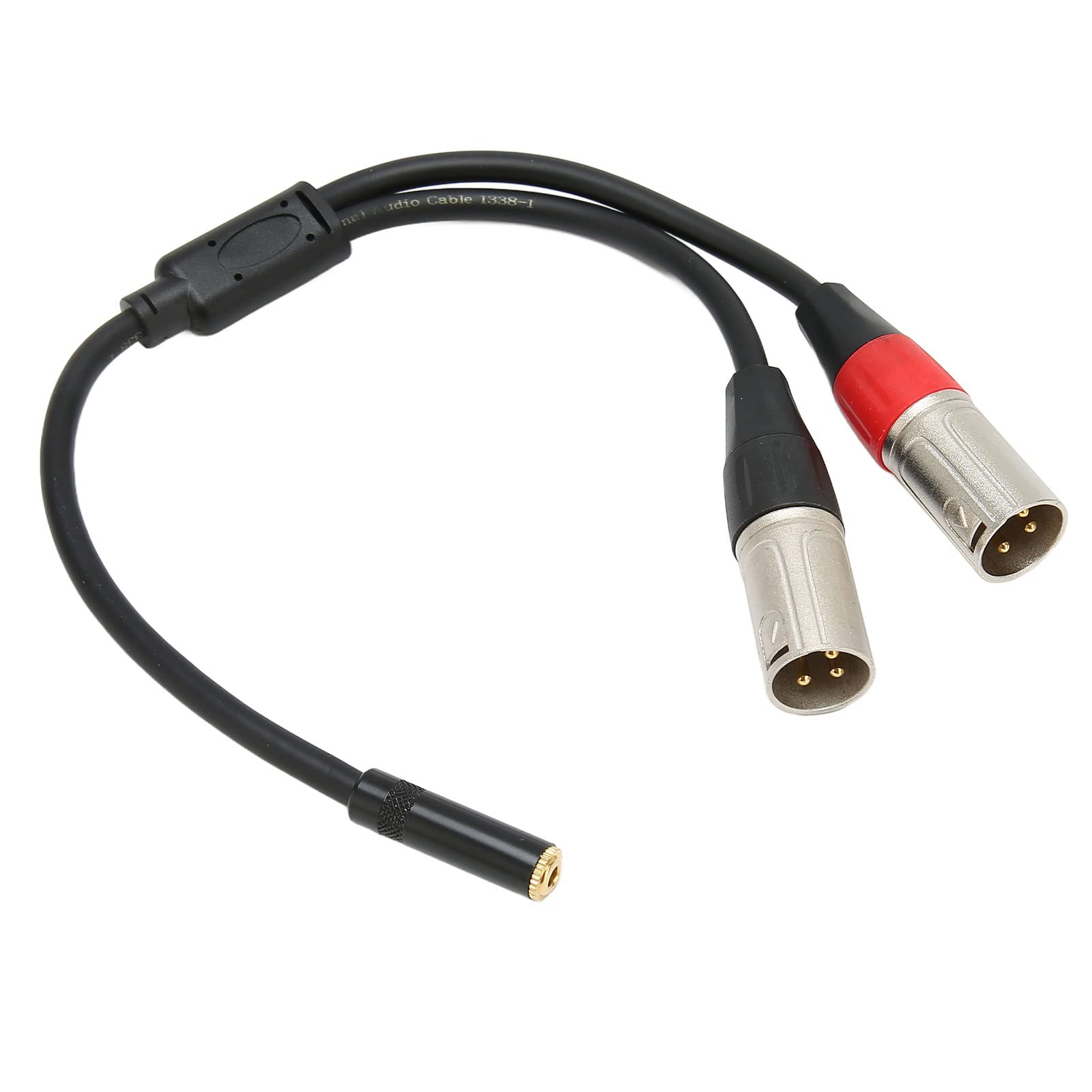 Septpenta 3.5MM 1/8 To XLR Microphone Cable, 22 AWG 4N Oxygen Free Copper Tape Shield, Dual XLR Male To 3.5MM Female, 1.0Ft Suitable for Cell Phones