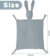 Vicloon Baby Comforters Rabbit Blanket Grey 31x31 cm Safety Crib Stroller view 2