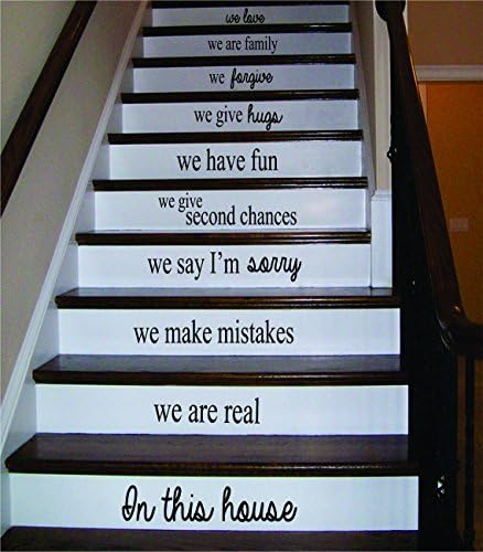 Decal Jewelry In This House Version 2 Stairs Decal Sticker Wall Vinyl Art Home Family