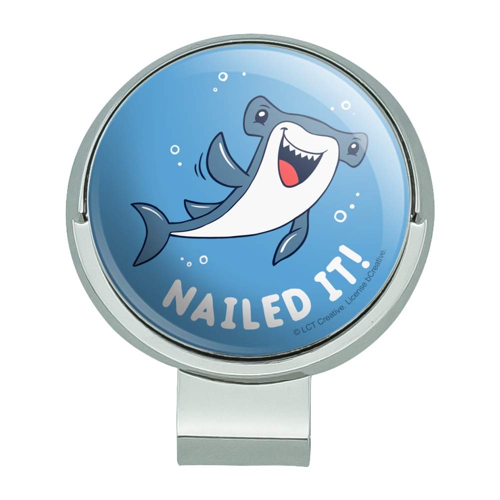 GRAPHICS & MORE Nailed It Hammerhead Shark Funny Humor Pun Golf Hat Clip with Magnetic Ball Marker