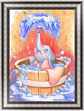 Usdepant Elephant with Water 5D Diamond Painting DIY Crystals Paint Kit,11.81"x15.75"