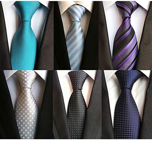 Lot 6 pcs Classic Men's Tie Silk Necktie Woven Jackquard Neck Ties + Gift Box