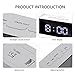 Alarm Clock Large Digital LED Display Portable Modern Battery Operated Mirror Clock USB Powered Smart Snooze Multi-Function Time Temperature Fits for Office Bedroom Dormitory Travel (White)