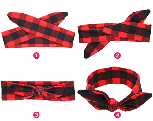 Comfysail Mother and Baby Girls Headband Hairband Bow Knot Elastic Headdress Set - Thumbnail 4