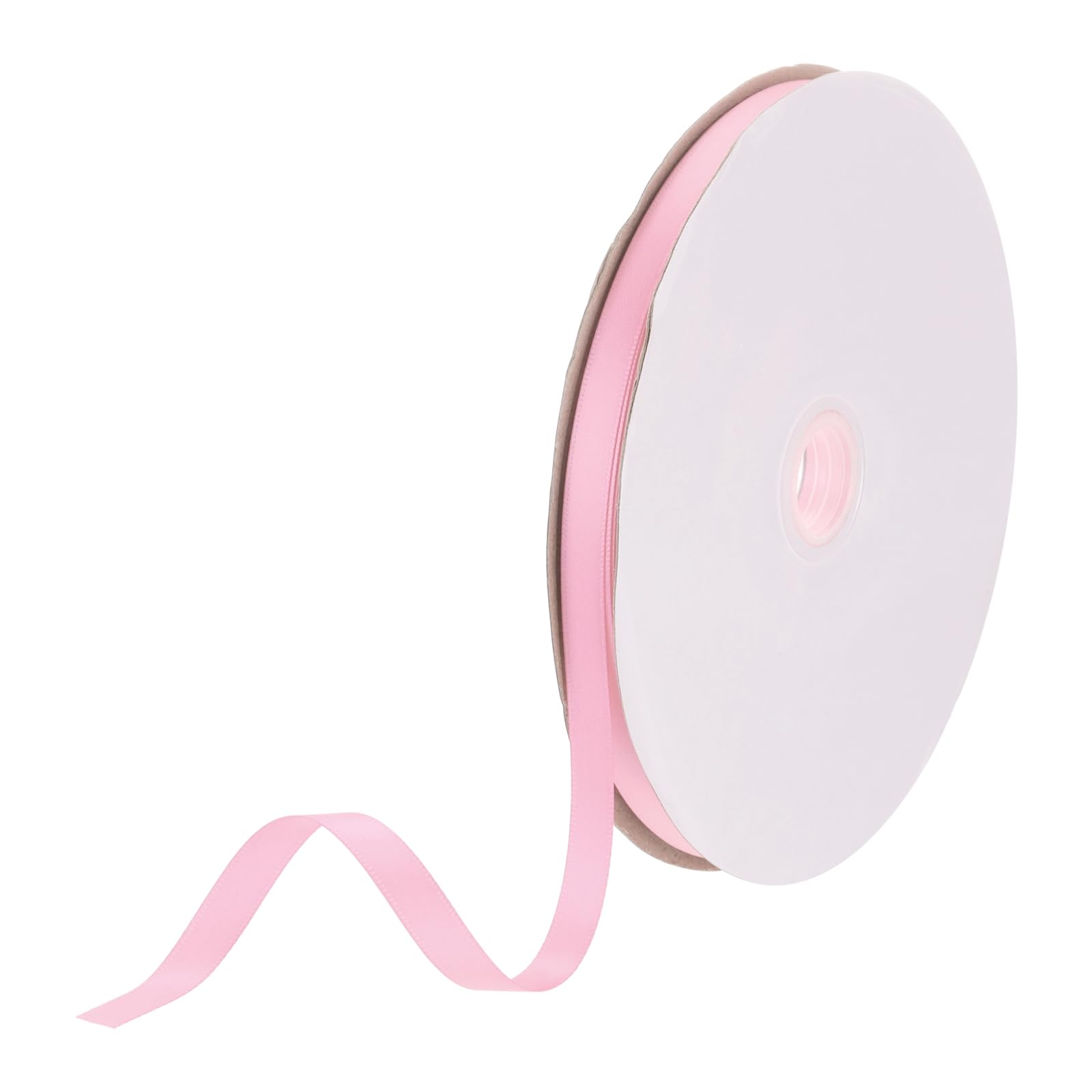 DMiotech 10mm Satin Ribbon 46m/150ft Thin Double Face Fabric Grosgrain Ribbon for Gift Wrapping Floral Hair Flower Bouquet, Pale Pink