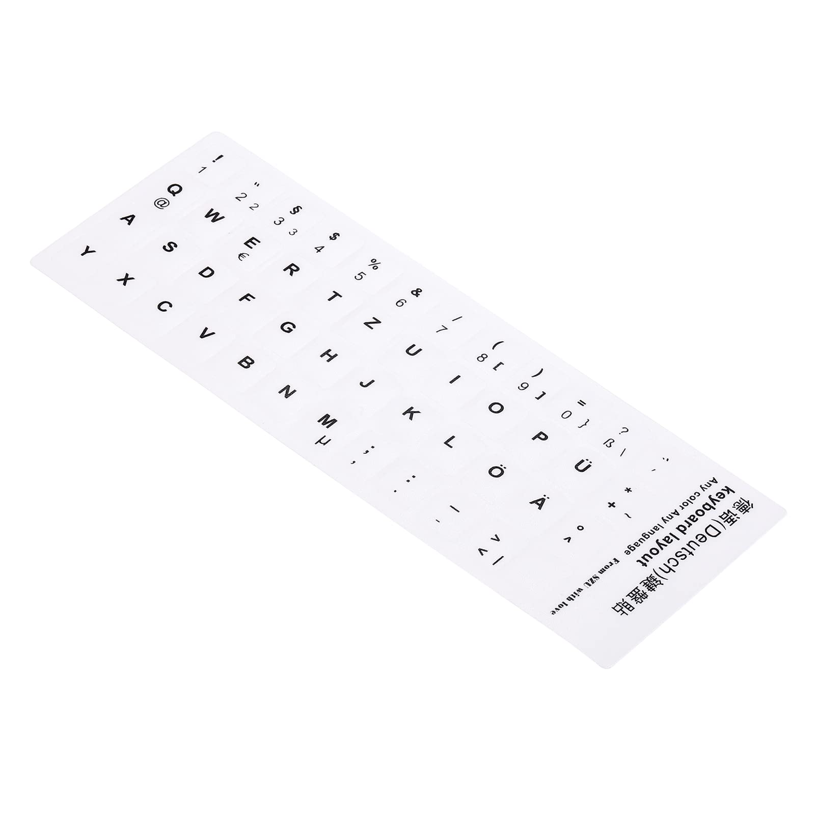 PATIKIL German Keyboard Layout Stickers, 2 Pack Universal Keyboard Replacement Cover for Notebook Desktop Computer Keyboards, White Background Black Lettering