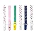 Pacifier Clip for Boys Girls Unisex Pacifier Holder Set for Soothies or Teething Toy Premium Plastic Clip (Button Design)