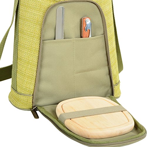 image for Picnic at Ascot Stylish 2 Bottle Insulated Wine Tote Bag with Cheese B