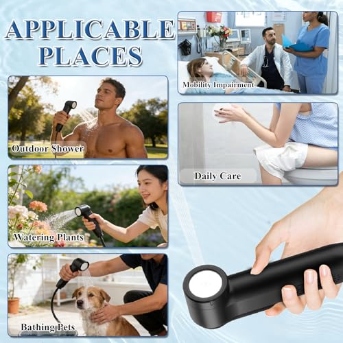 WYJRO Portable Electric Bidet 2.5 L, Perineale Post Partum Bottle Adapter Included, 2 Modes, 60-100 Mins, Rechargeable Hand Shower, Intimate Maternity Shower for Personal Hygiene Travel