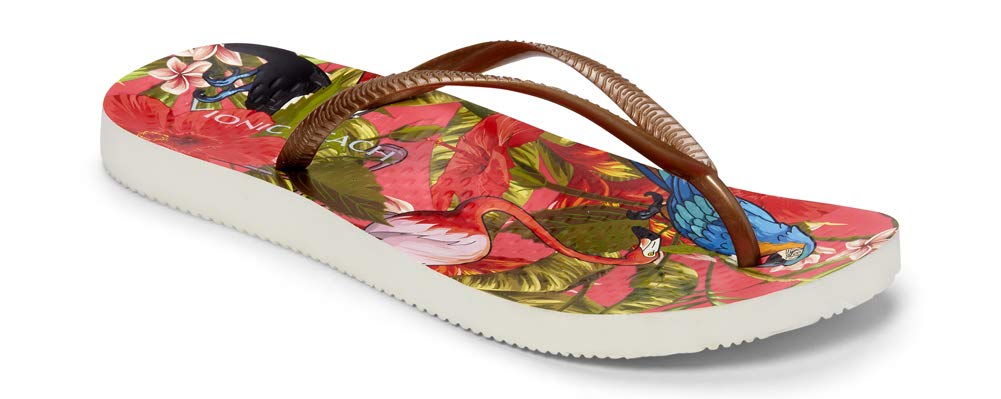 red vionic flip flops