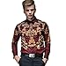 FANZHUAN Men Floral Shirt Mens Red Shirt Stylish Mens Shirts Fitted Dress Shirts Men