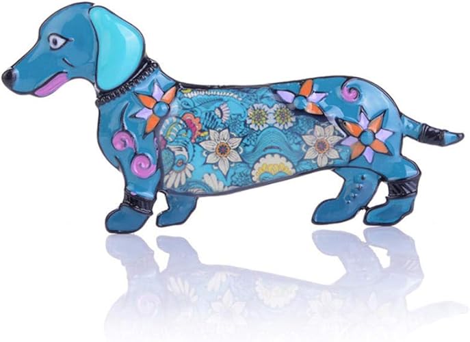 Amazon ブローチ 茶色のダックスフンド犬のブローチ女性男性かわいい動物の首輪スカーフピンブローチ亜鉛合金ジュエリーピンパーティー小物アクセサリー ブローチ 通販