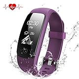 Fitness Tracker HR,DBPOWER Activity Tracker with Heart Rate Monitor,Built-in Charger IP67 Waterproof Smart Bracelet with Step Tracker Sleep Monitor Calorie Counter Pedometer Watch for Android and IOS