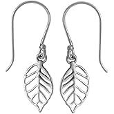 Boma Jewelry Sterling Silver Leaf Earrings