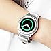 Valkit Compatible Gear S2 Bands Genuine Leather Smart Watch Band with Stainless Steel Adapter Crocodile Pattern Strap Replacement for Samsung Gear S2 (SM-R720/R730), (White) with Silver Adapter