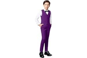 Boihedy Boys Suit Kids Formal Wedding Tuxedo Dress Suits for Teen Boys Vest and Pants Set