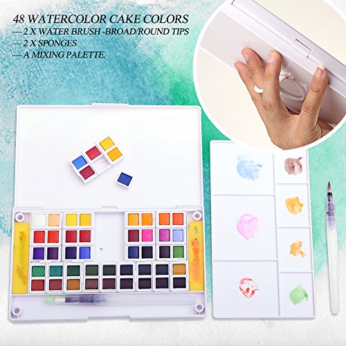 Dainayw Watercolor Paint Set, Professional 48 Assorted Watercolors