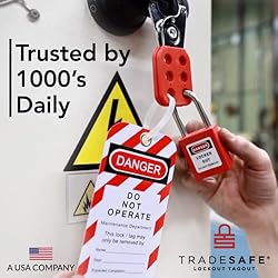 TRADESAFE Lockout Tagout Locks Set - 7 Red Loto